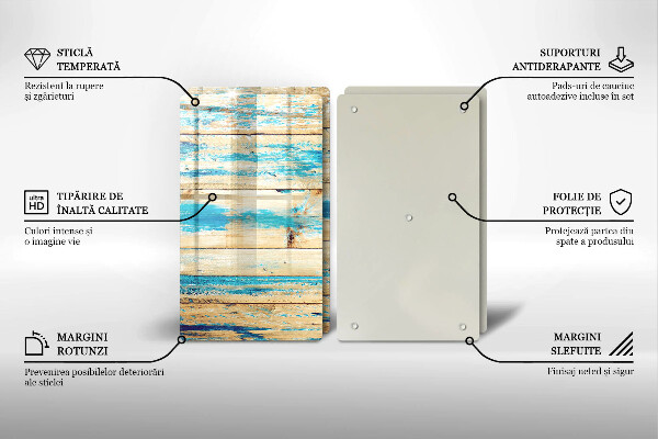 Cache plaque de cuisson Planches de bois rétro