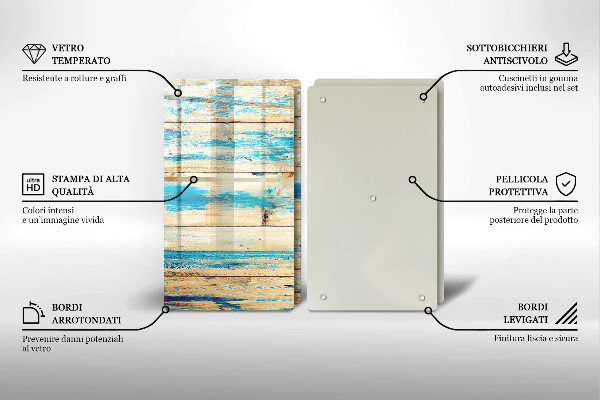 Cache plaque de cuisson Planches de bois rétro