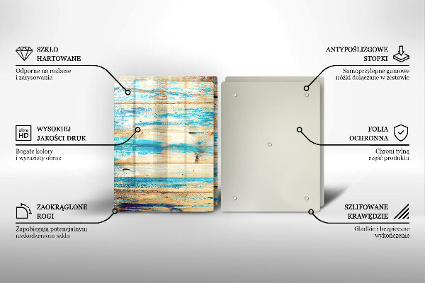 Cache plaque de cuisson Planches de bois rétro