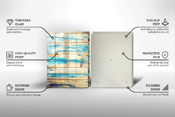 Cache plaque de cuisson Planches de bois rétro