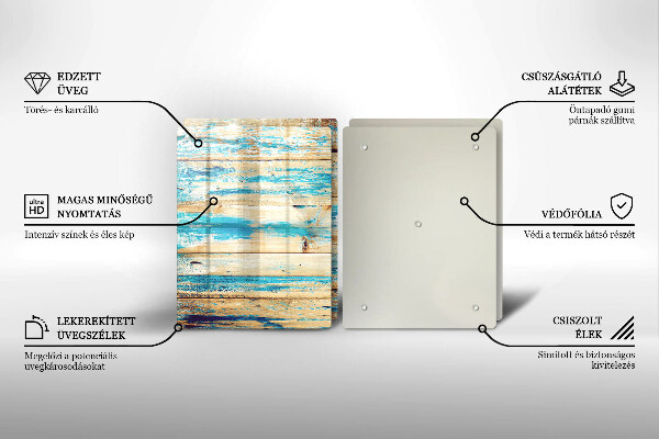 Cache plaque de cuisson Planches de bois rétro