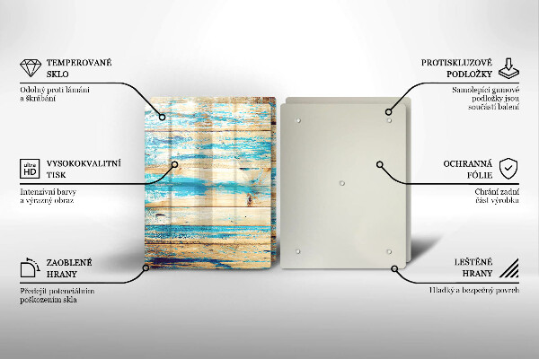 Cache plaque de cuisson Planches de bois rétro