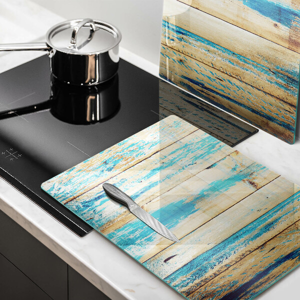 Cache plaque de cuisson Planches de bois rétro