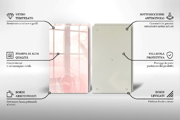 Cache plaque de cuisson Fond de roses pastel
