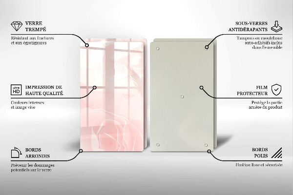 Cache plaque de cuisson Fond de roses pastel