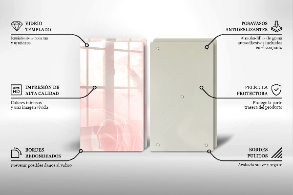 Cache plaque de cuisson Fond de roses pastel