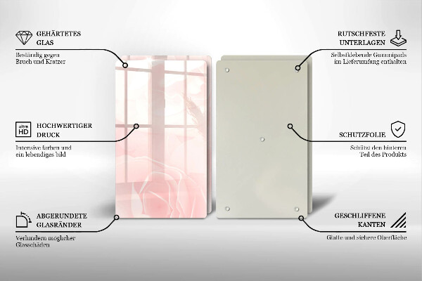 Cache plaque de cuisson Fond de roses pastel
