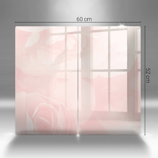Cache plaque de cuisson Fond de roses pastel
