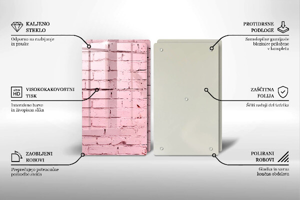 Cache plaque de cuisson Mur de briques pastel