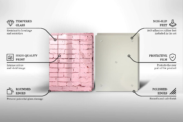 Cache plaque de cuisson Mur de briques pastel