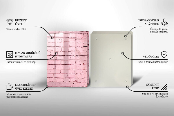 Cache plaque de cuisson Mur de briques pastel