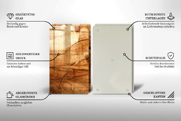 Cache plaque de cuisson Texture de planche de bois