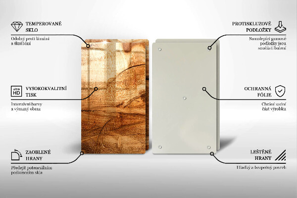 Cache plaque de cuisson Texture de planche de bois