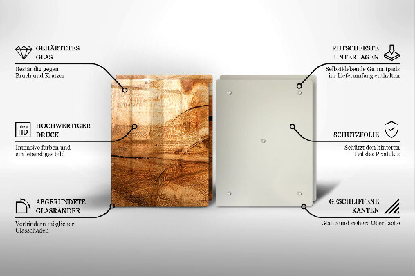 Cache plaque de cuisson Texture de planche de bois