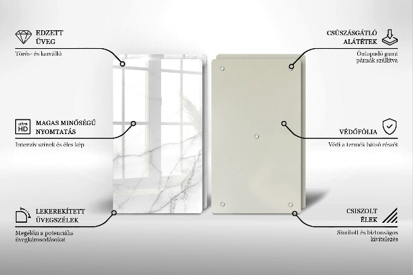 Cache plaque de cuisson Fond de pierre de marbre