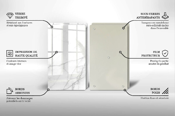 Cache plaque de cuisson Fond de pierre de marbre