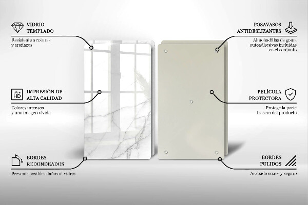 Cache plaque de cuisson Fond de pierre de marbre