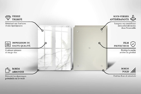 Cache plaque de cuisson Fond de pierre de marbre