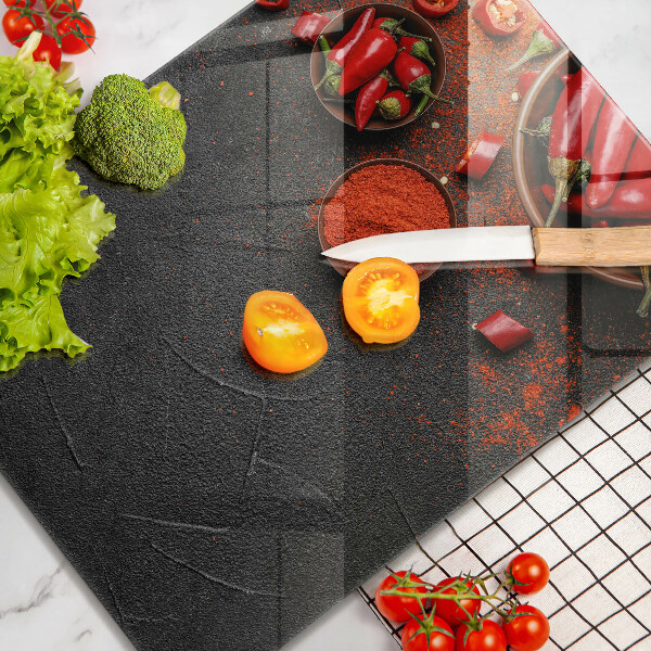 Planche à découper verre Piments rouges