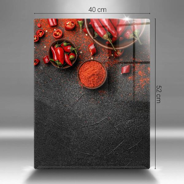 Planche à découper verre Piments rouges