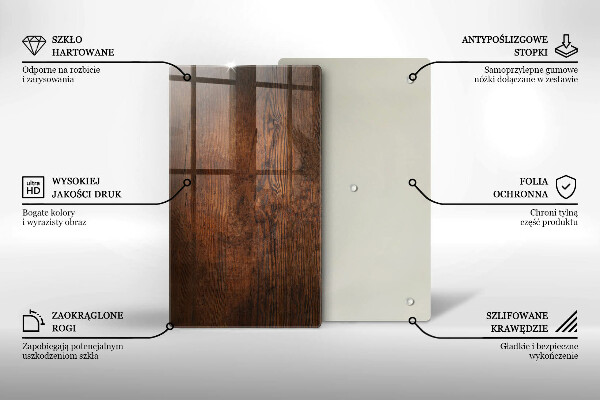 Protection pour plaque de cuisson Planche de bois foncé