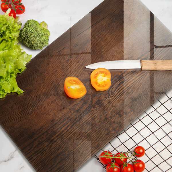 Protection pour plaque de cuisson Planche de bois foncé