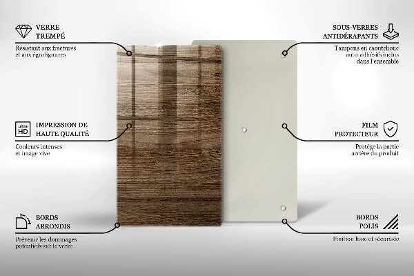 Protection pour plaque de cuisson Texture du bois