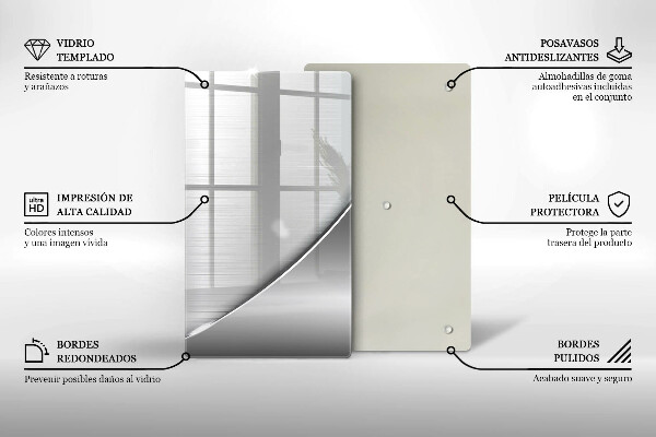 Planche à découper verre Formes métalliques