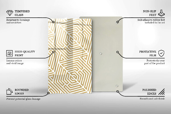 Planche à découper verre Lignes géométriques