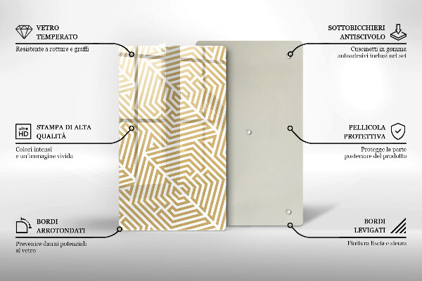 Planche à découper verre Lignes géométriques