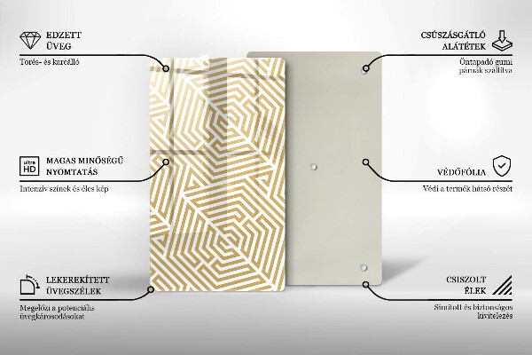 Planche à découper verre Lignes géométriques