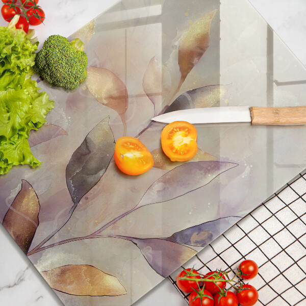 Protection pour plaque de cuisson Feuilles de bohème peintes