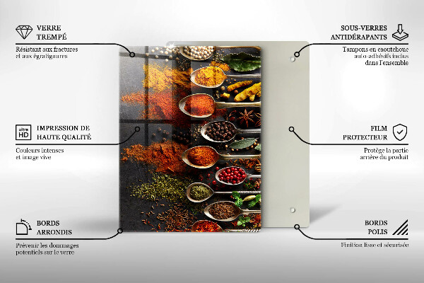 Protection pour plaque de cuisson Feuilles de bohème peintes