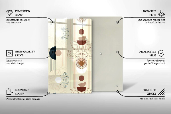 Planche à découper verre Formes géométriques bohèmes