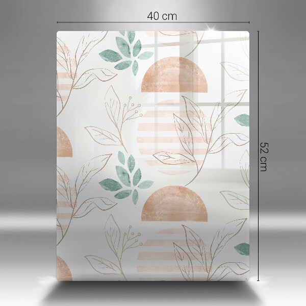 Planche à découper verre Modèle de feuilles de bohème