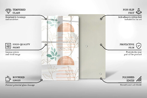 Planche à découper verre Modèle de feuilles de bohème