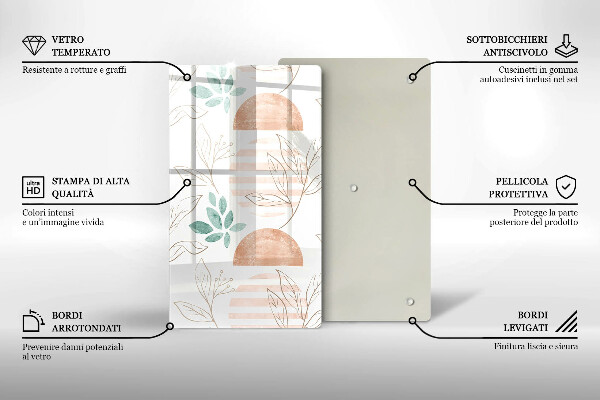 Planche à découper verre Modèle de feuilles de bohème