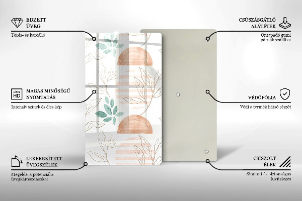 Planche à découper verre Modèle de feuilles de bohème