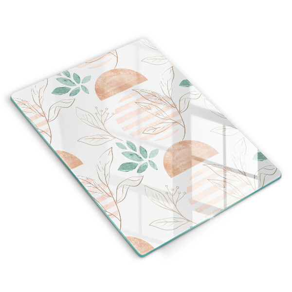 Planche à découper verre Modèle de feuilles de bohème