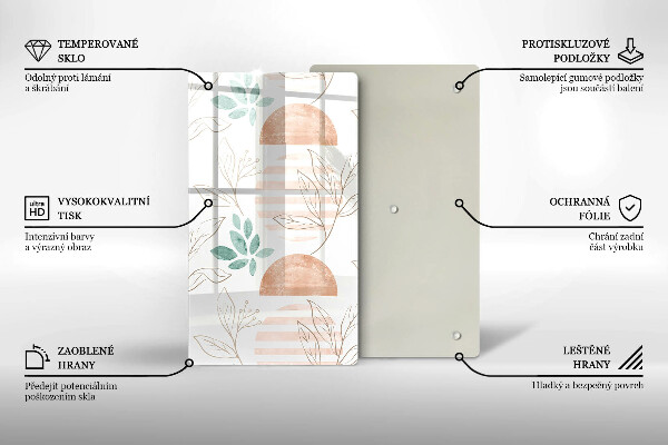 Planche à découper verre Modèle de feuilles de bohème