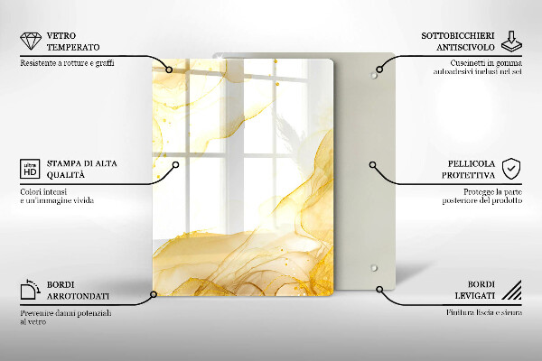 Planche à découper verre Modèle de feuilles de bohème