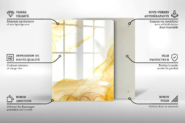 Planche à découper verre Modèle de feuilles de bohème