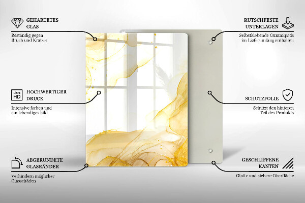 Planche à découper verre Modèle de feuilles de bohème