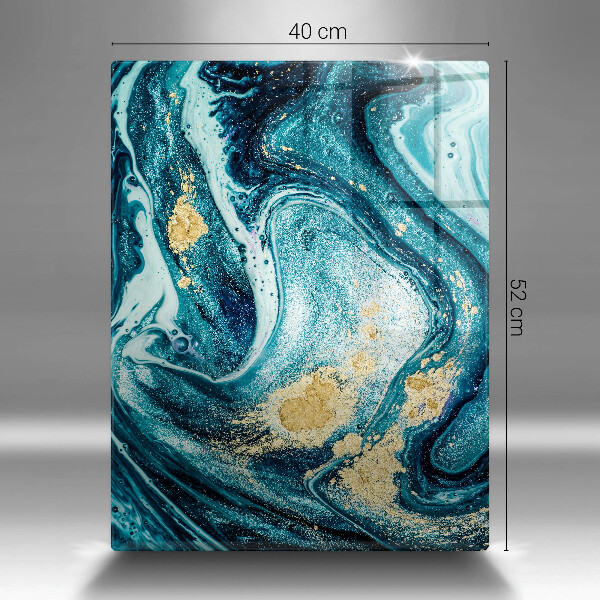 Protection pour plaque de cuisson Abstraction d'or bleu