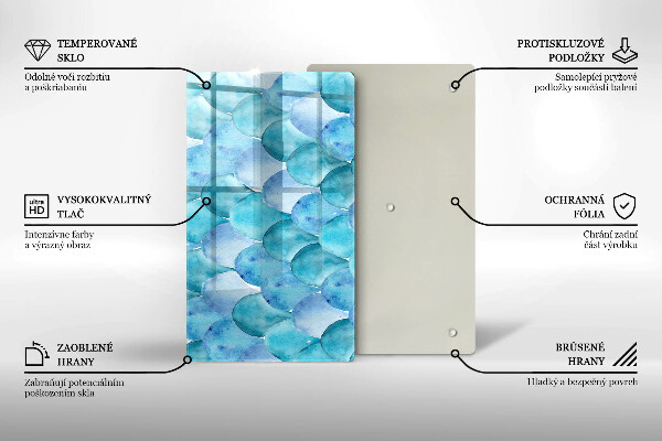 Protection pour plaque de cuisson Écailles d'aquarelle