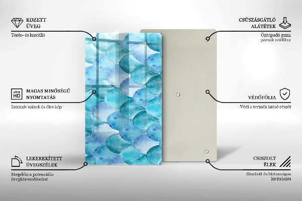 Protection pour plaque de cuisson Écailles d'aquarelle