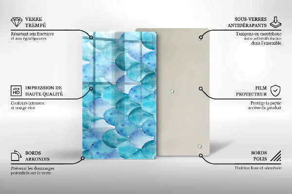 Protection pour plaque de cuisson Écailles d'aquarelle