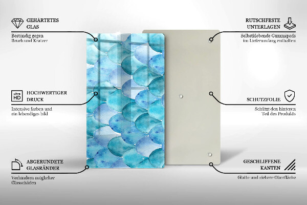 Protection pour plaque de cuisson Écailles d'aquarelle