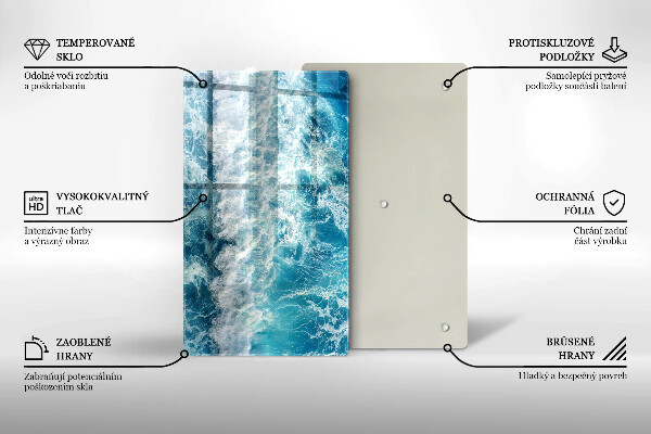 Protection pour plaque de cuisson Vagues d'eau de mer