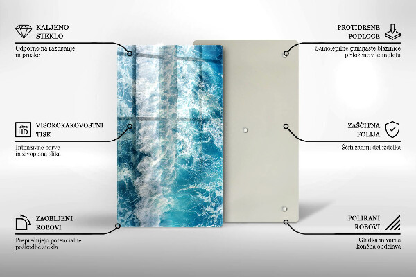 Protection pour plaque de cuisson Vagues d'eau de mer